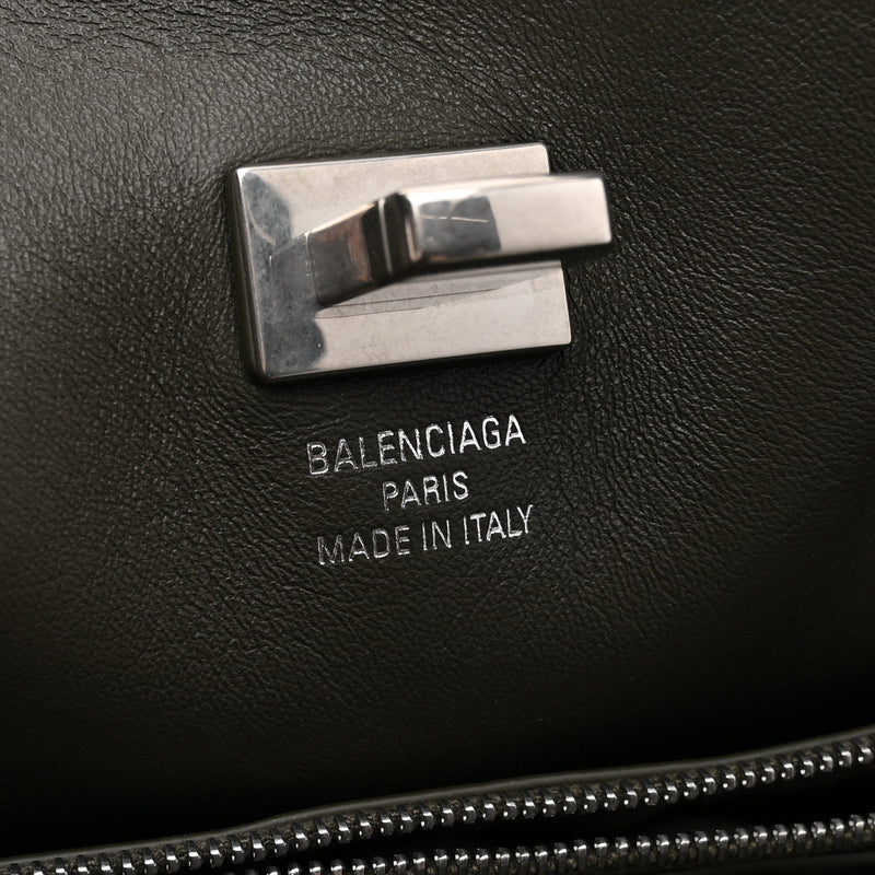Balenciaga Canvas Smooth Calfskin Medium Bel Air Carry All Bag Khaki