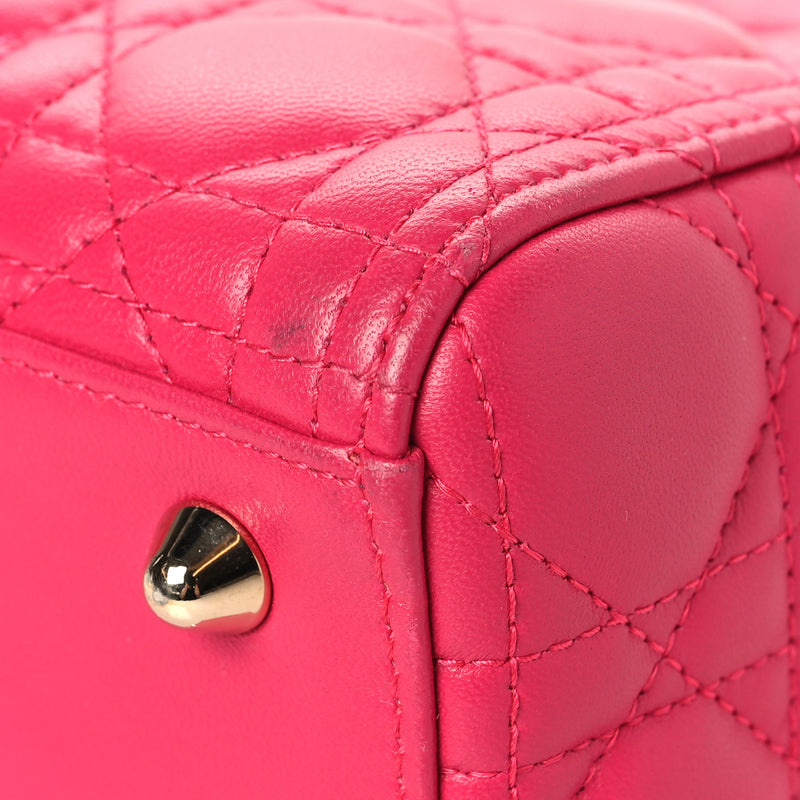 Christian Dior Lambskin Cannage Large Lady Dior Pink