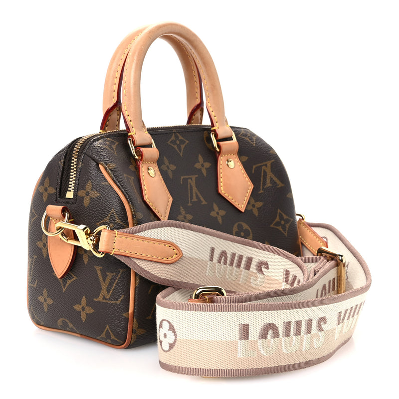 Louis Vuitton Monogram Speedy Bandouliere 20 Beige