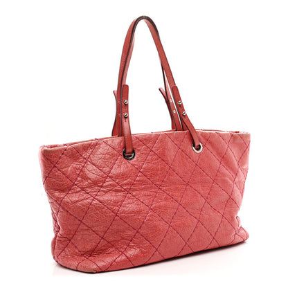 Chanel Glazed Calfskin Large On The Road Tote Pink