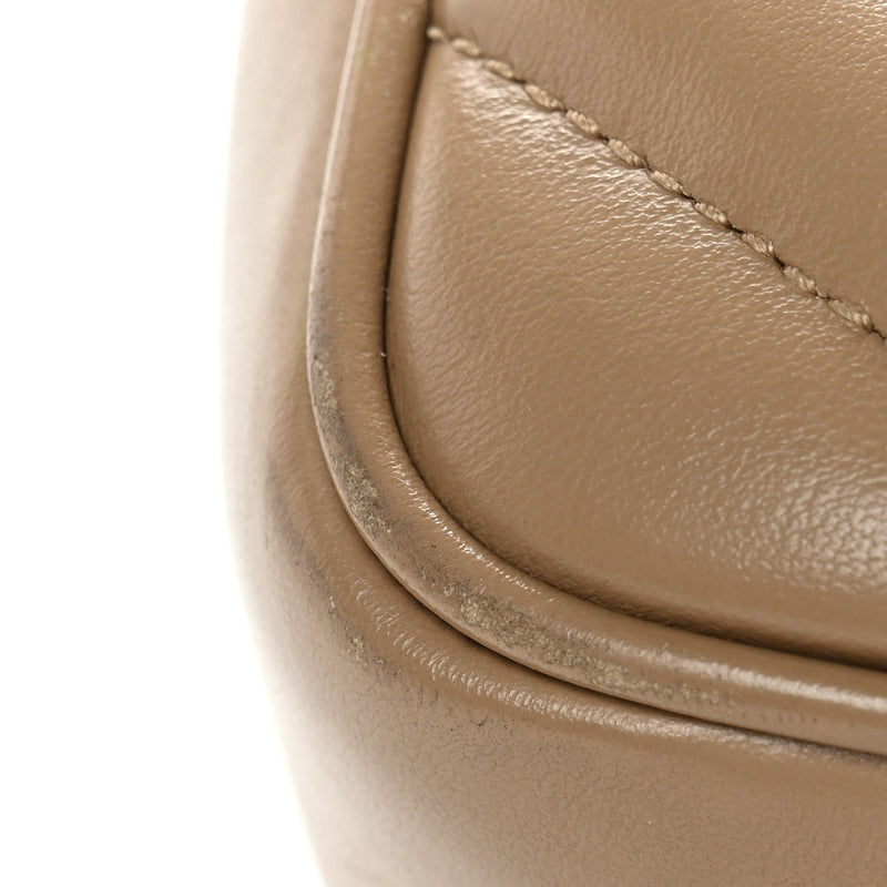 Saint Laurent Calfskin Matelasse Monogram Lou Camera Bag Dark Beige