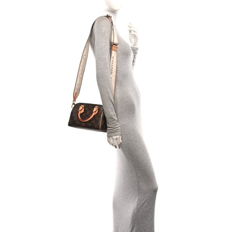 Louis Vuitton Monogram Speedy Bandouliere 20 Beige