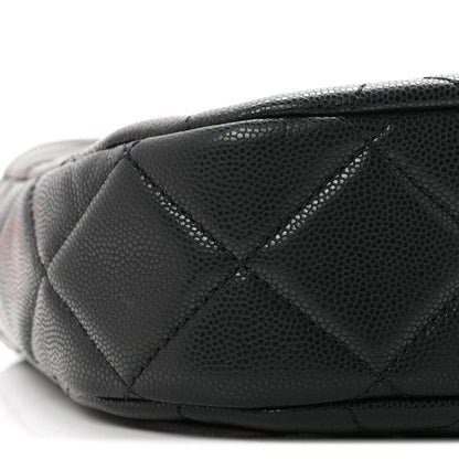 Chanel Caviar Quilted Triple Chain Hobo Black
