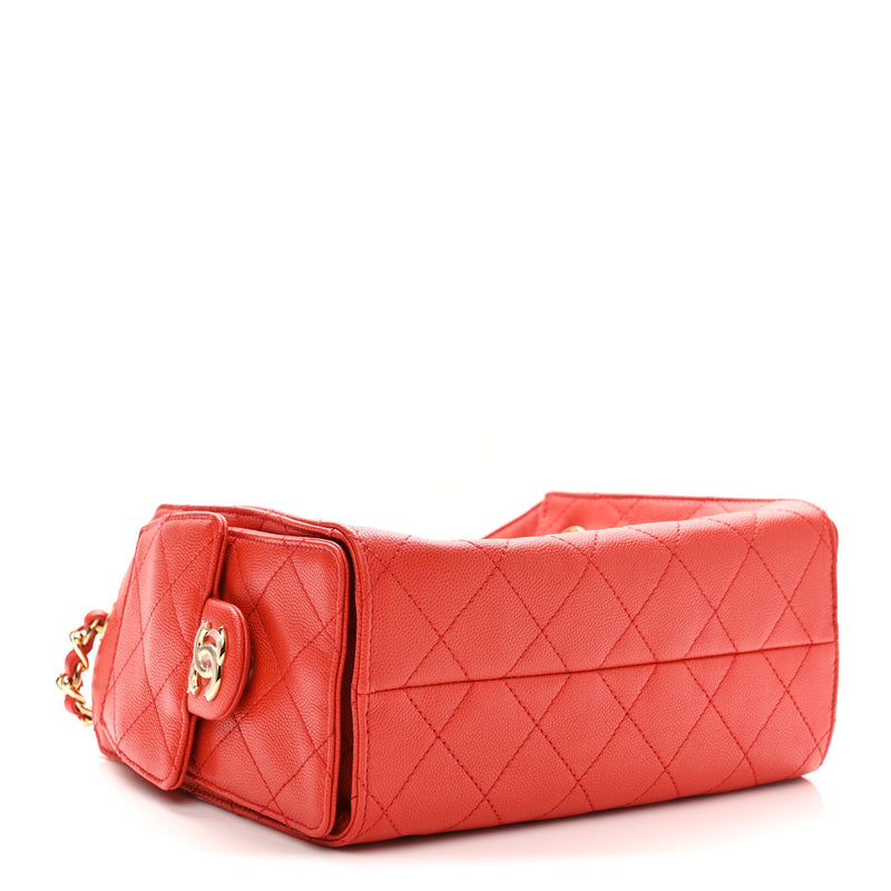Chanel Caviar Quilted Mini Chanel 25 Handbag Red