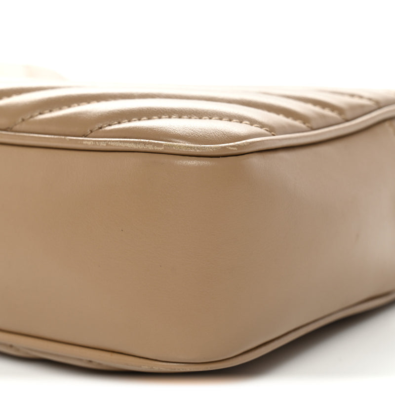 Saint Laurent Calfskin Matelasse Monogram Lou Camera Bag Dark Beige