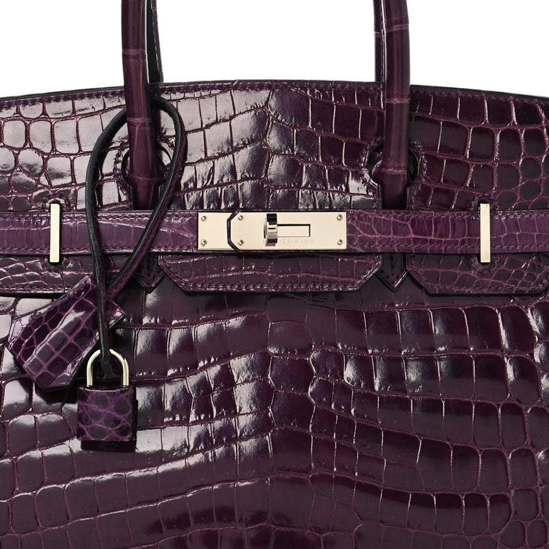 Hermes Shiny Niloticus Crocodile Birkin 30 Cassis