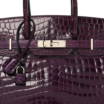 Hermes Shiny Niloticus Crocodile Birkin 30 Cassis