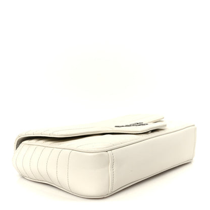 Prada Soft Calfskin Impunture Diagramme Medium Chain Flap Shoulder Bag White