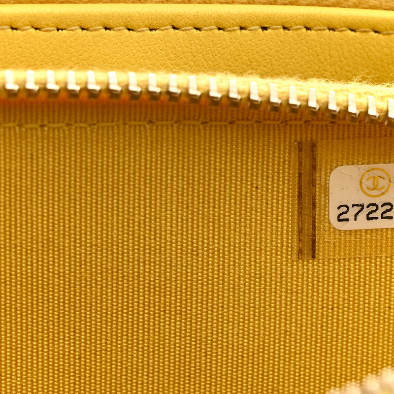 Chanel Caviar Quilted Small Boy Clutch With Chain Yellow