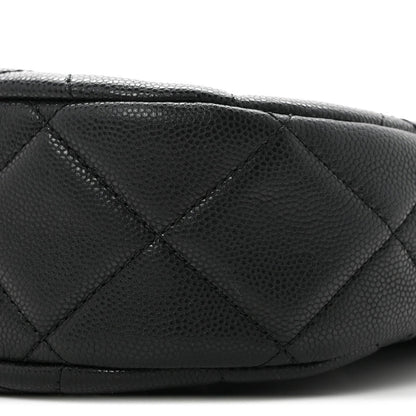 Chanel Caviar Quilted Triple Chain Hobo Black