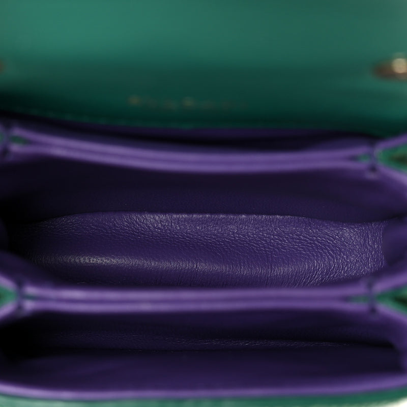 Bulgari Galuchat Serpenti Reverse Micro Top Handle Emerald Green