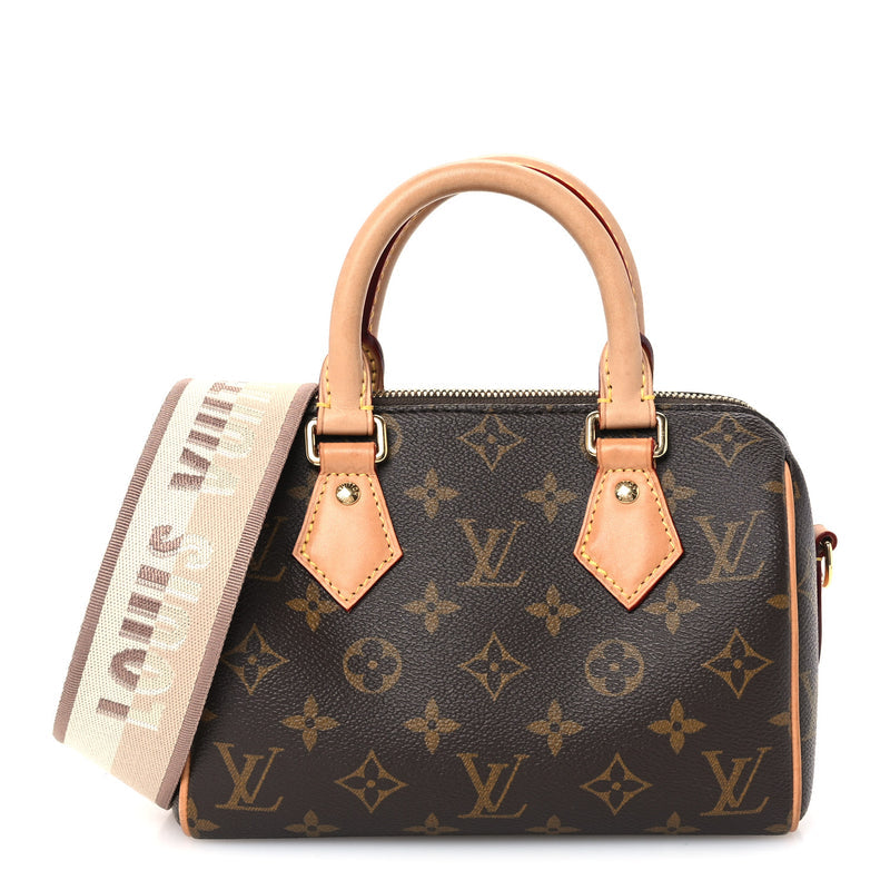 Louis Vuitton Monogram Speedy Bandouliere 20 Beige