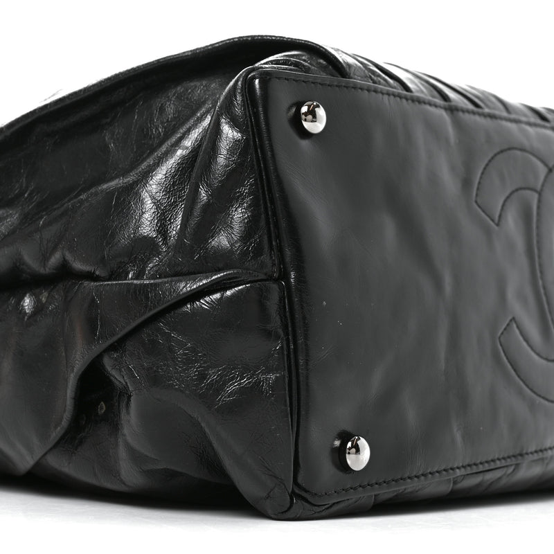 Chanel Glazed Calfskin Large Twisted Tote Black