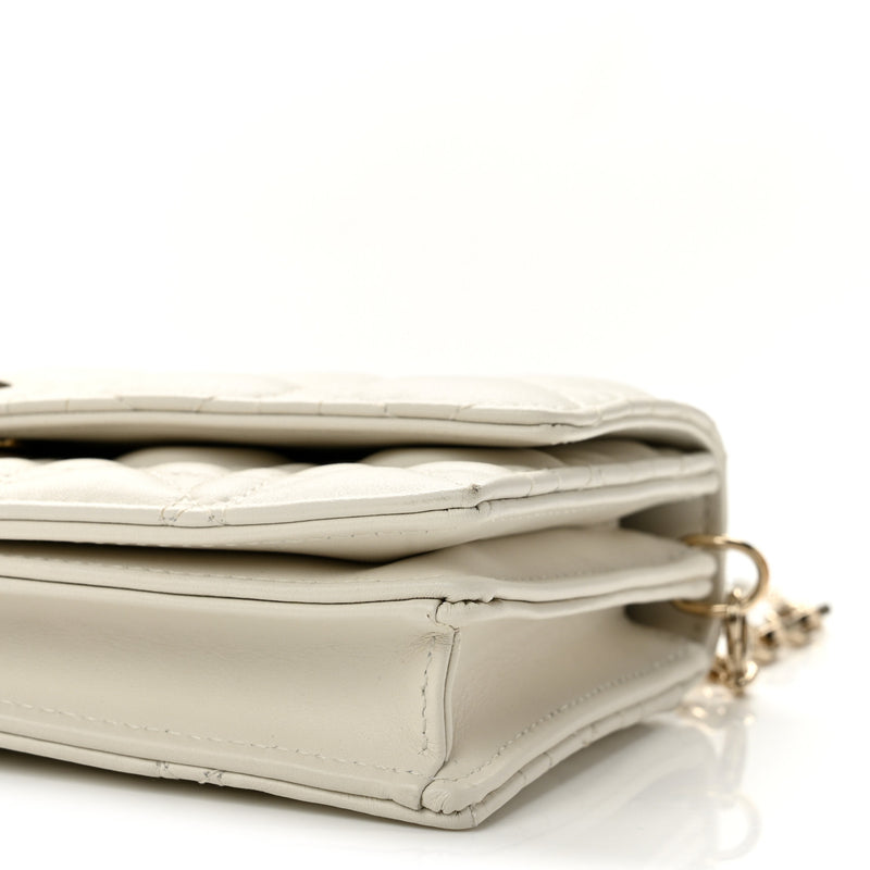 Christian Dior Lambskin Cannage Mini My Dior Bag Latte