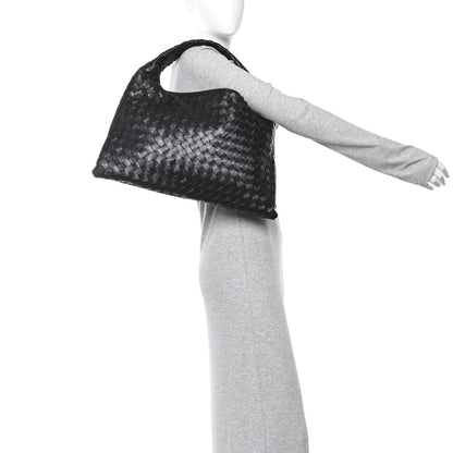 Bottega Veneta Calfskin Intrecciato Small Hop Black
