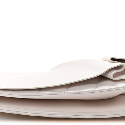 Chanel Lambskin Quilted Wave Clutch White