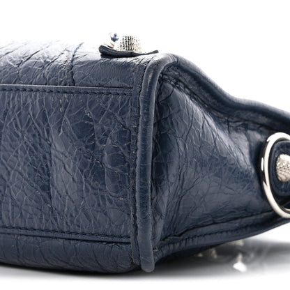 Balenciaga Agneau Giant 12 Silver Hardware Mini City Bleu Roi