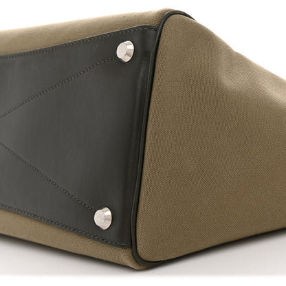 Balenciaga Canvas Smooth Calfskin Medium Bel Air Carry All Bag Khaki