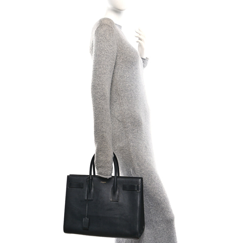 Saint Laurent Calfskin Large Sac De Jour Carryall Black