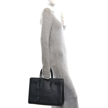 Saint Laurent Calfskin Large Sac De Jour Carryall Black