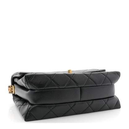Chanel Calfskin Quilted Belt Chain Flap Black