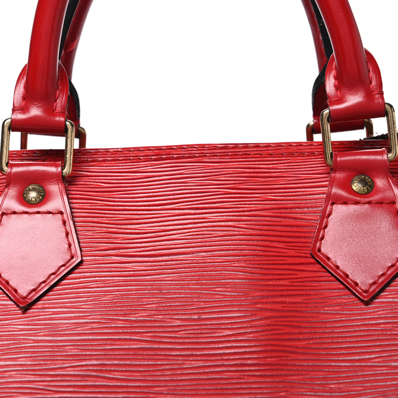 Louis Vuitton Epi Speedy 30 Castillan Red