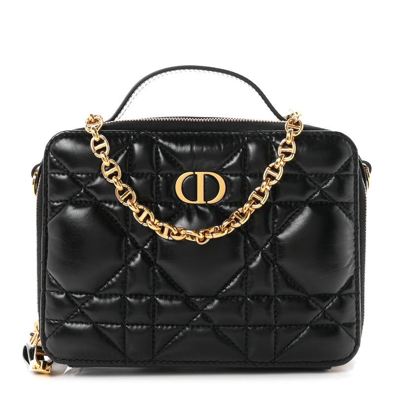 Christian Dior Calfskin Macrocannage Caro Box Bag Black