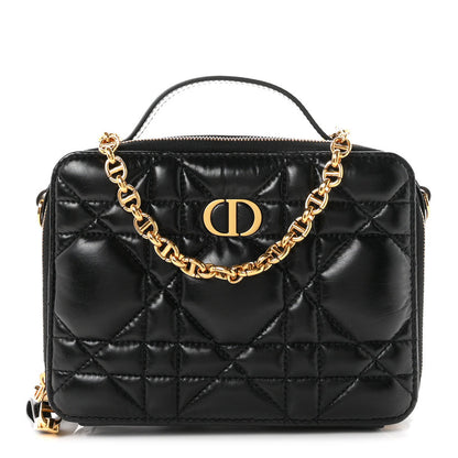 Christian Dior Calfskin Macrocannage Caro Box Bag Black
