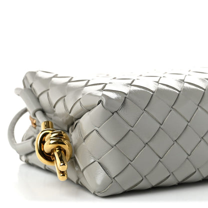 Bottega Veneta Polished Nappa Intrecciato Metallic Knot Mini Loop Camera Bag Sterling