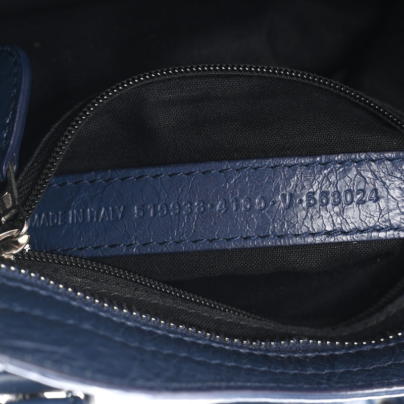 Balenciaga Agneau Giant 12 Silver Hardware Mini City Bleu Roi