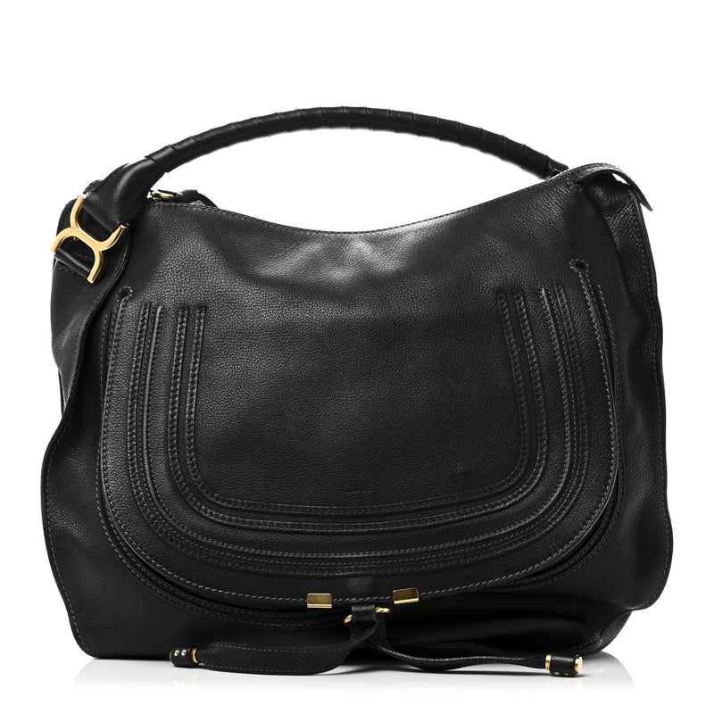 Chloe Calfskin Large Marcie Satchel Black