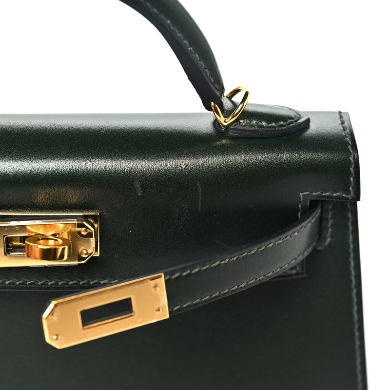 Hermes Box Mini Kelly Sellier 20 Vert Fonce