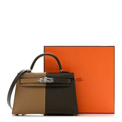 Hermes Epsom Casaque Mini Kelly Sellier 20 Vert Loden Dune Dark Bronze