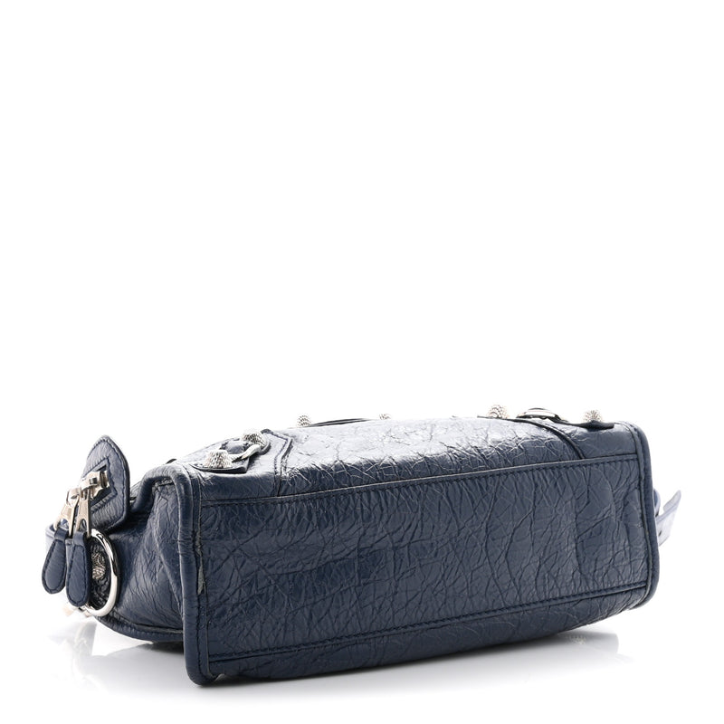 Balenciaga Agneau Giant 12 Silver Hardware Mini City Bleu Roi