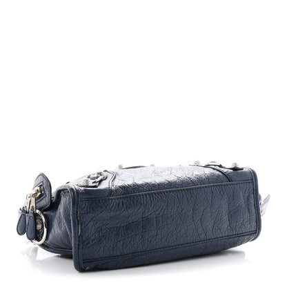 Balenciaga Agneau Giant 12 Silver Hardware Mini City Bleu Roi
