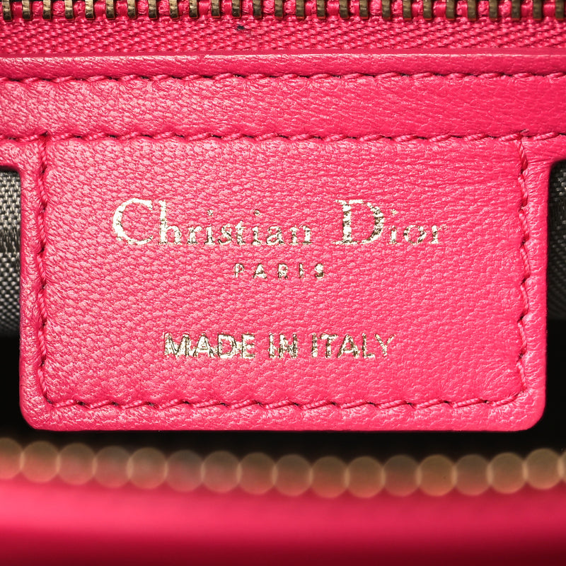 Christian Dior Lambskin Cannage Large Lady Dior Pink