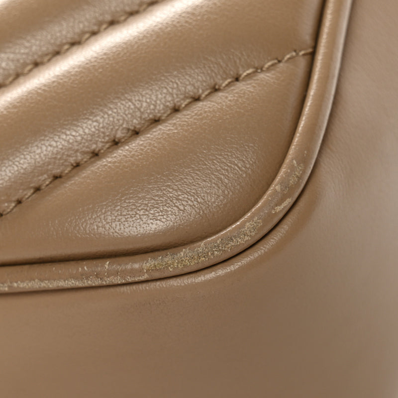 Saint Laurent Calfskin Matelasse Monogram Lou Camera Bag Dark Beige