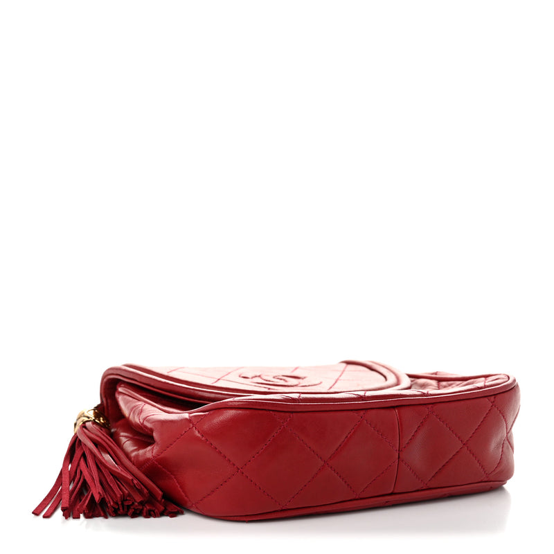 Chanel Lambskin Quilted Tassel Flap Red