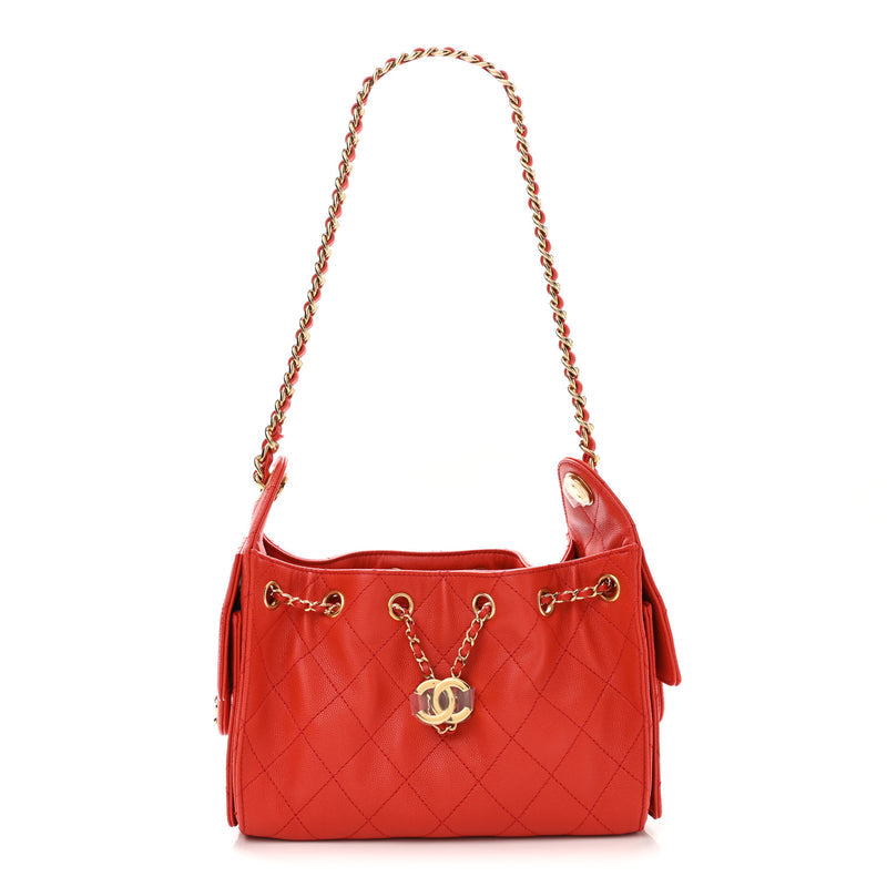 Chanel Caviar Quilted Mini Chanel 25 Handbag Red