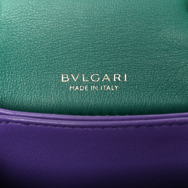 Bulgari Galuchat Serpenti Reverse Micro Top Handle Emerald Green