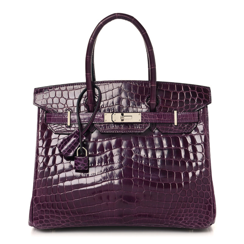 Hermes Shiny Niloticus Crocodile Birkin 30 Cassis