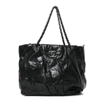 Chanel Glazed Calfskin Large Twisted Tote Black