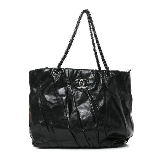 Chanel Glazed Calfskin Large Twisted Tote Black
