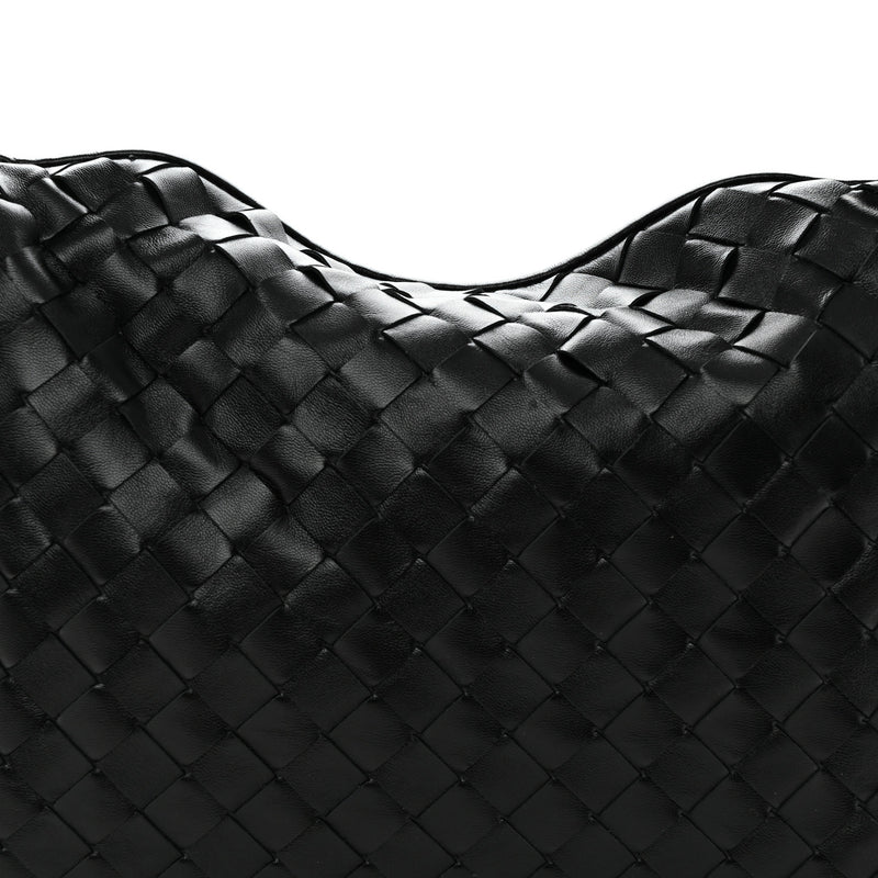 Bottega Veneta Calfskin Intrecciato Small Hop Black
