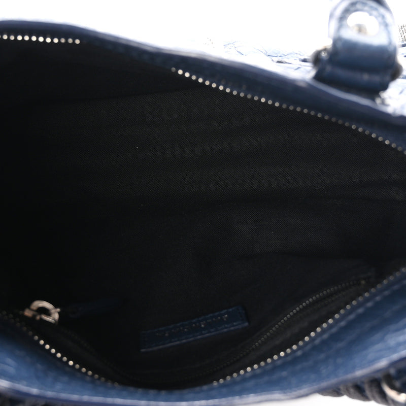 Balenciaga Agneau Giant 12 Silver Hardware Mini City Bleu Roi