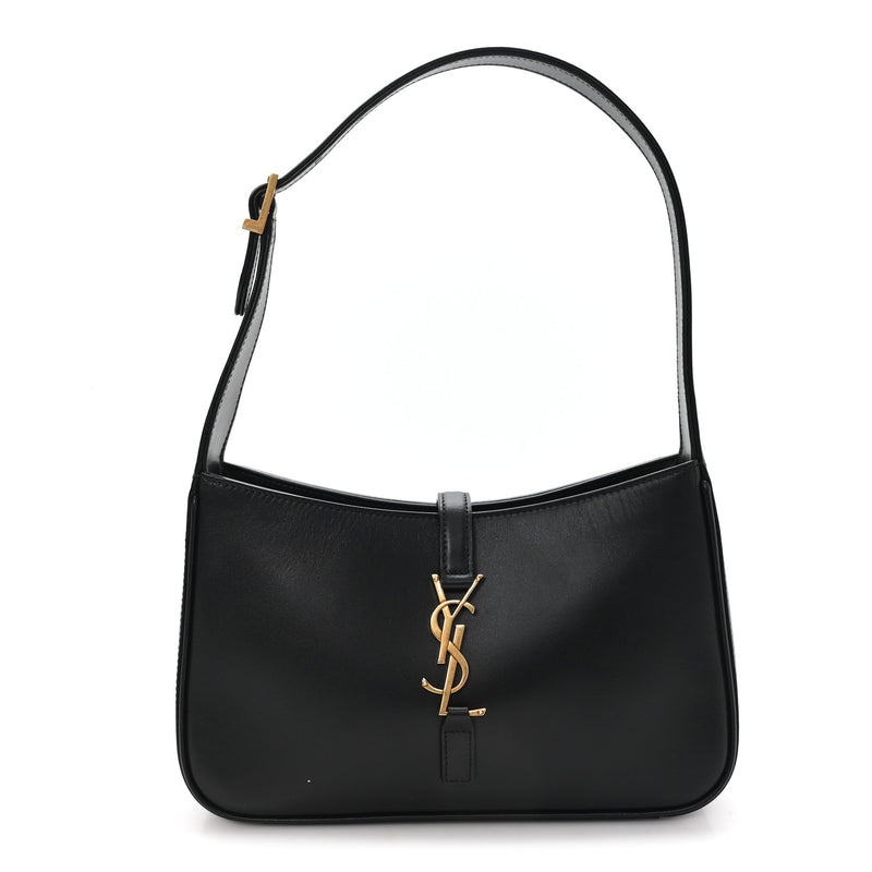 Saint Laurent Smooth Calfskin Le 5 A 7 Hobo Black
