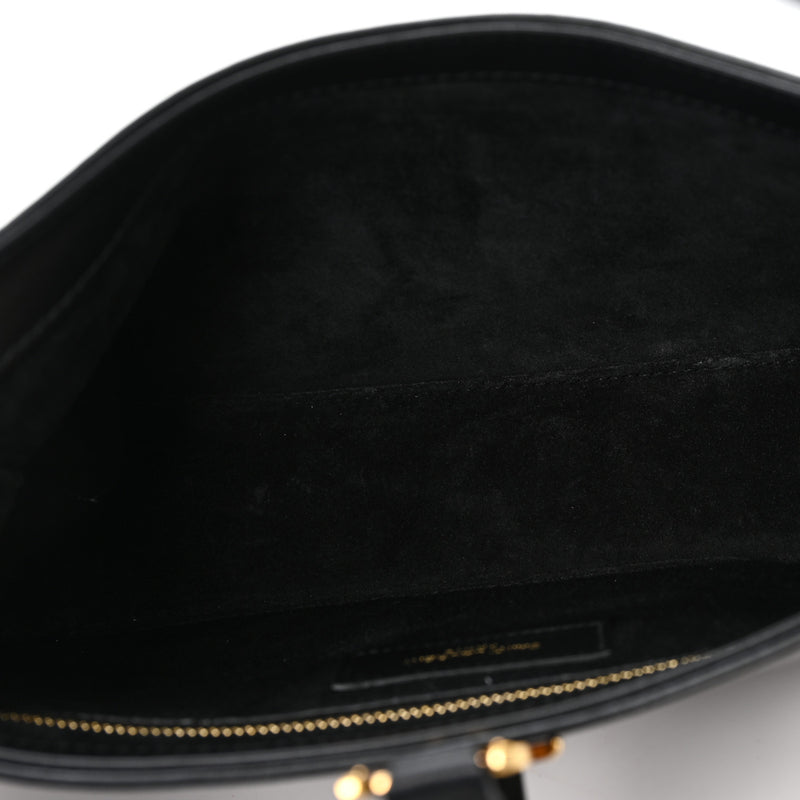Saint Laurent Smooth Calfskin Le 5 A 7 Hobo Black
