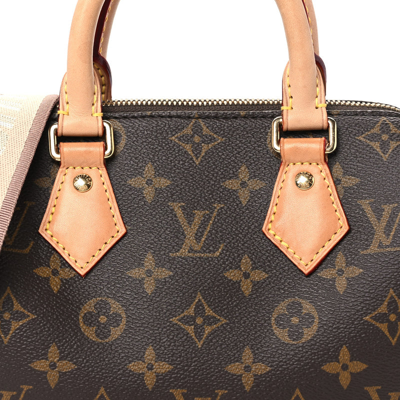 Louis Vuitton Monogram Speedy Bandouliere 20 Beige