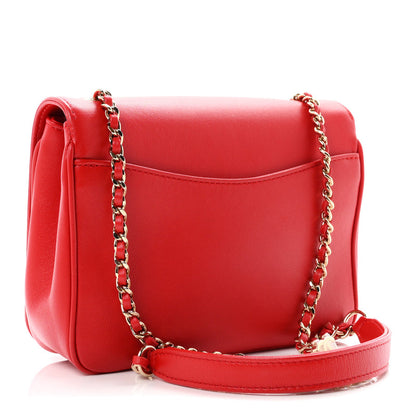 Chanel Lambskin CC Mania Flap Bag Red