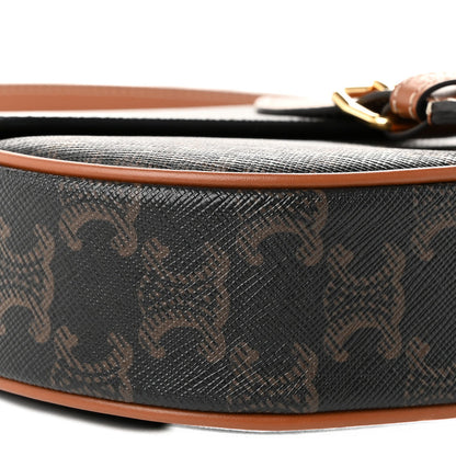 Celine Triomphe Canvas Folco Bag Tan